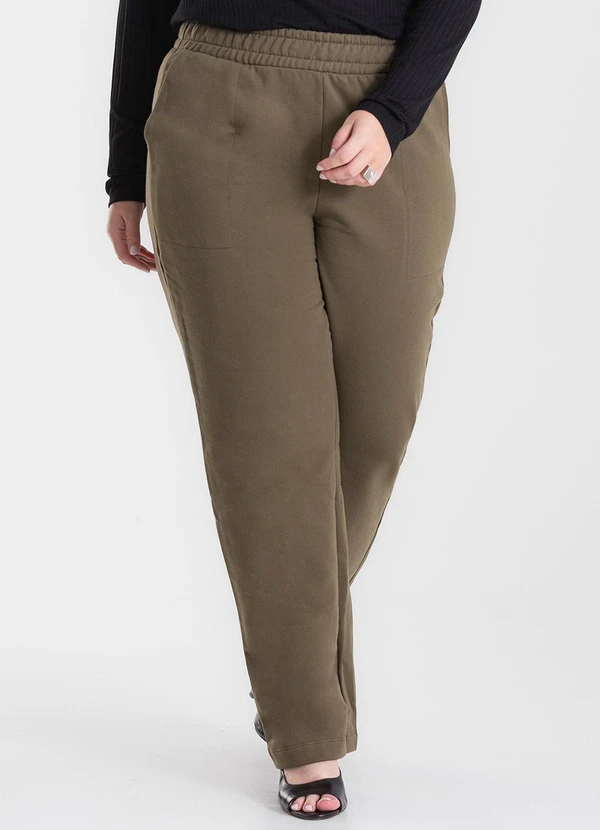 Secret Glam - Calça Plus Moletom Felpado Verde 5