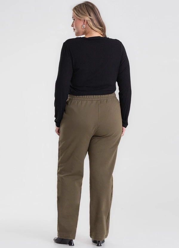 Secret Glam - Calça Plus Moletom Felpado Verde 2