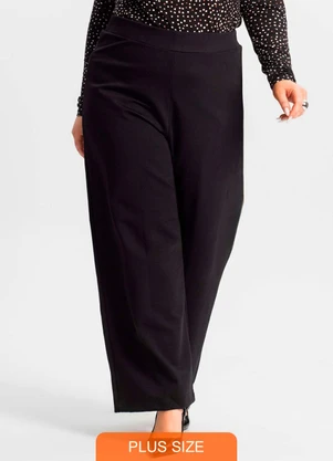 Secret Glam - Calça Plus Size Feminina Pantalona Preto - SECRET GLAM