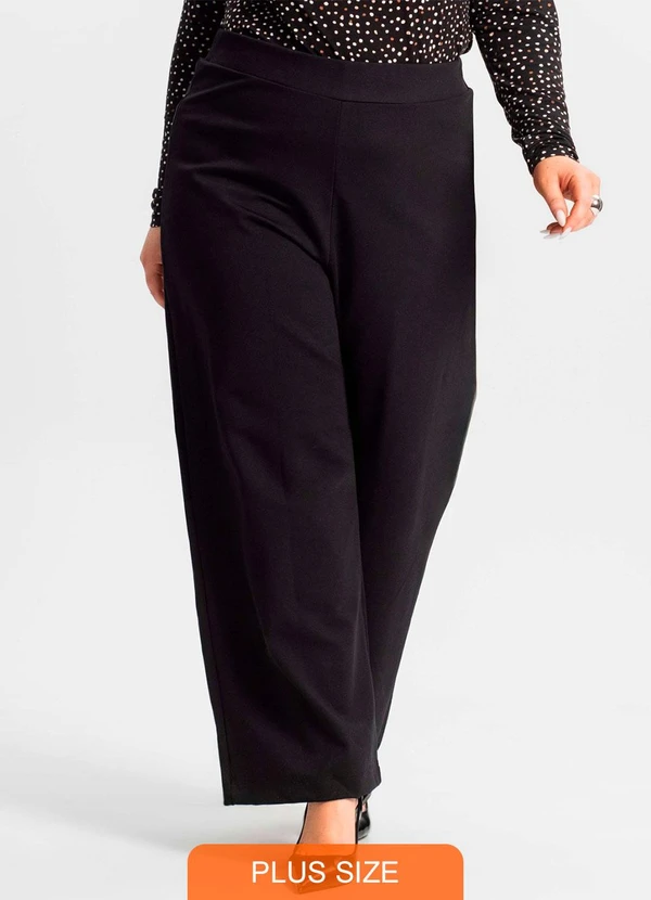 Secret Glam - Calça Plus Size Feminina Pantalona Preto