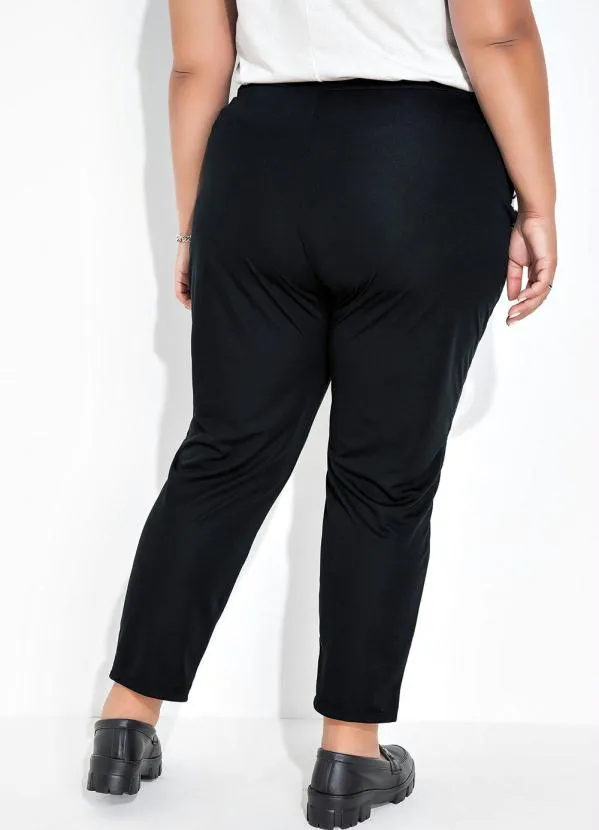 Marguerite - Calça Preta e Zebra com Sobreposição Plus Size 2