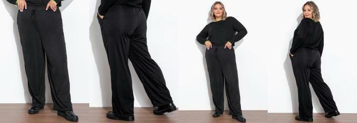 Cala Preto com Bolsos Funcionais Plus Size