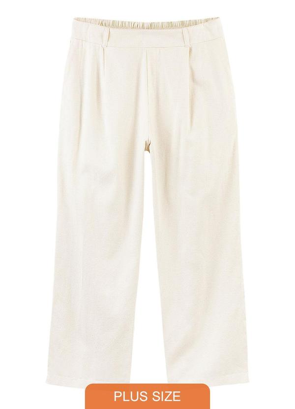 Rezzato - Calça Reta Alfaiataria Adulto Plus Size Branco