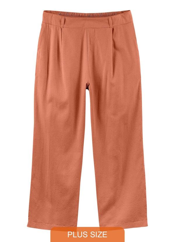 Rezzato - Calça Reta Alfaiataria Adulto Plus Size Marrom