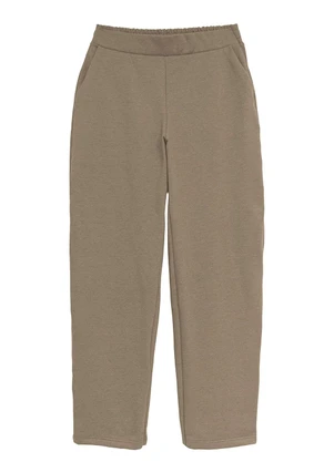 Malwee - Calça Reta em Moletom Plus Taupe - MALWEE