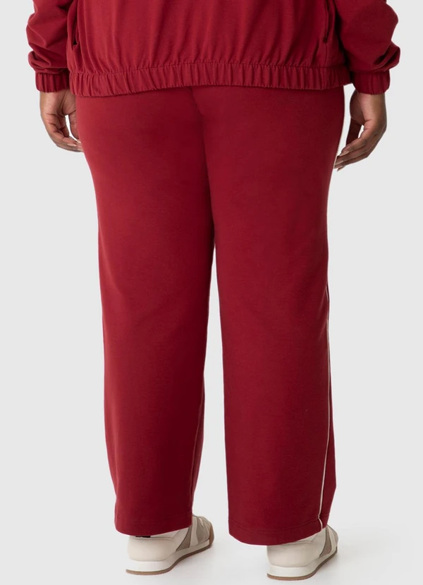 Malwee - Calça Reta em Moletom Plus Vermelho 4