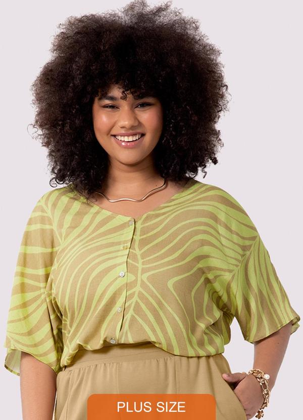 Lunender Mais Mulher - Calça Reta Plus Size em Moletom com Cinto Bege