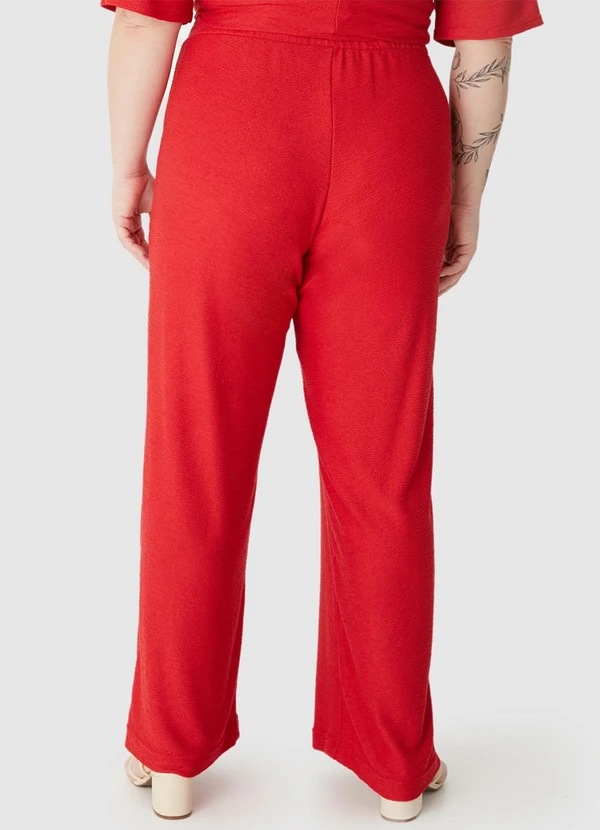 Malwee - Calça Reta Texturizada PlusVermelho 2