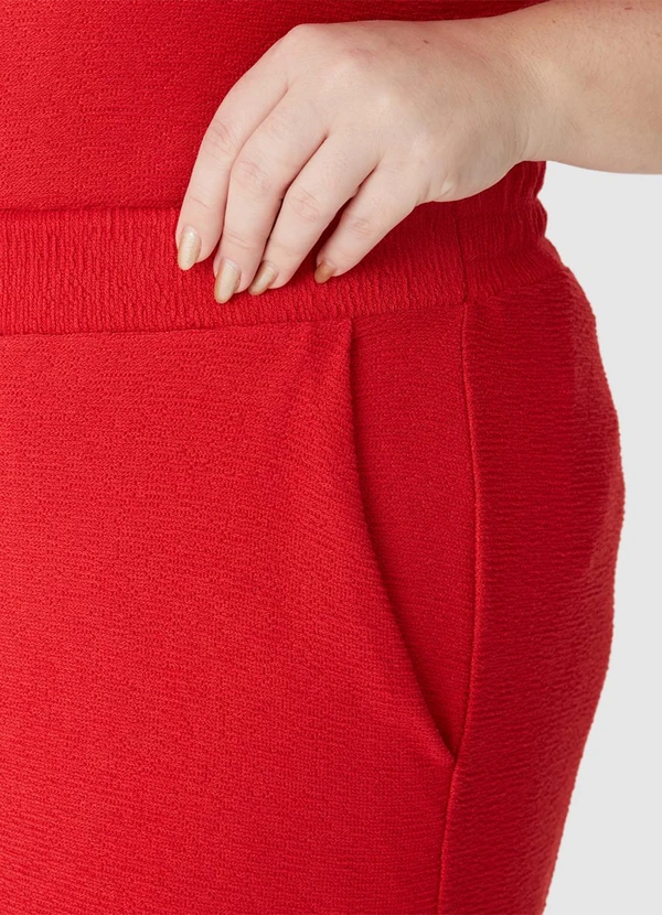 Malwee - Calça Reta Texturizada PlusVermelho 5
