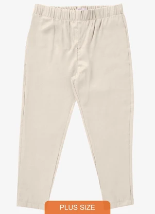 Secret Glam - Calça Tecido Favo Plus Size Bege - SECRET GLAM