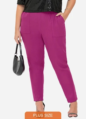 Secret Glam - Calça Tecido Favo Plus Size Roxo - SECRET GLAM