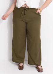 Cal�a Verde Tecido com Linho