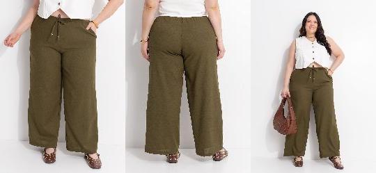 Cal�a Verde Tecido com Linho