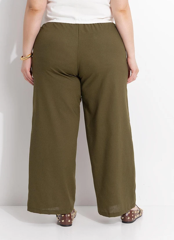 Marguerite - Calça Verde Tecido com Linho 2