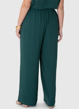 Malwee - Calça Wide Leg em Airflow Plus Verde Petróleo - MALWEE