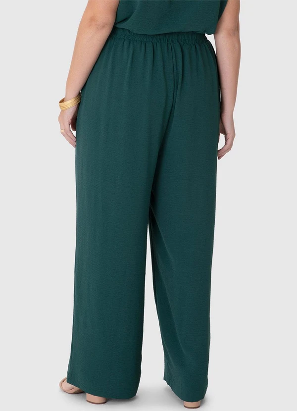 CALCA WIDE LEG EM AIRFLOW PLUS VERDE PETROLEO - MALWEE