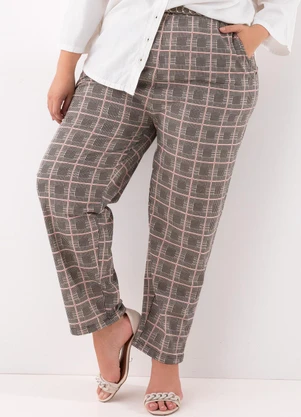 Marguerite - Calça Xadrez em Malha - MARGUERITE