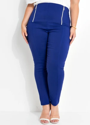 Marguerite - Calça Azul em Bengaline - MARGUERITE