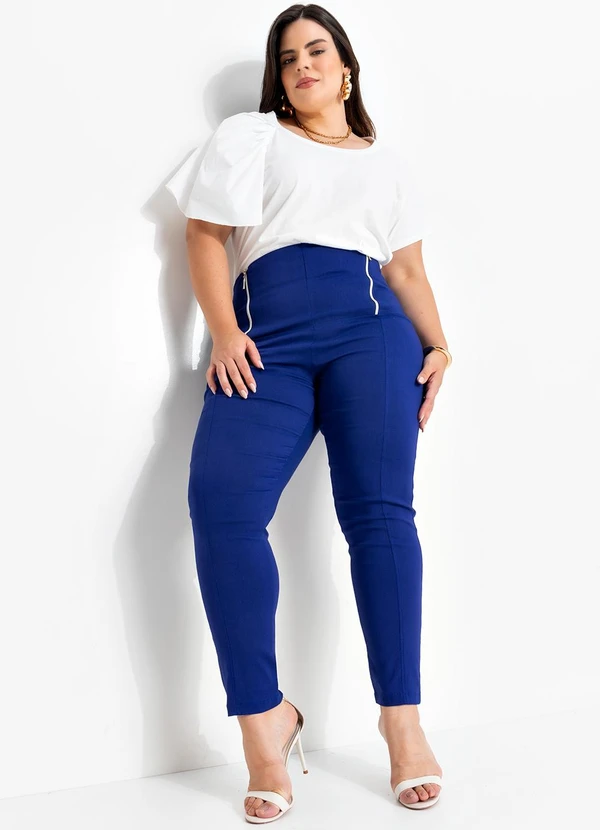 Marguerite - Calça Azul em Bengaline 3