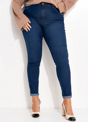 Marguerite - Calça Azul Escuro em Jeans com Elstano - MARGUERITE