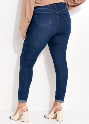 Marguerite - Calça Azul Escuro em Jeans com Elstano - MARGUERITE