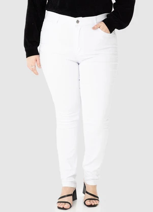 Malwee - Calça Branca Skinny em Sarja Flex Plus - MALWEE