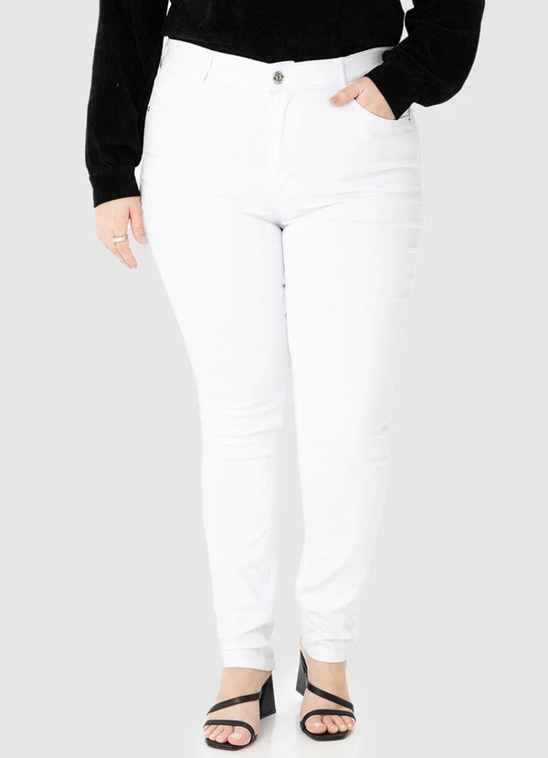 Malwee - Calça Branca Skinny em Sarja Flex Plus 10
