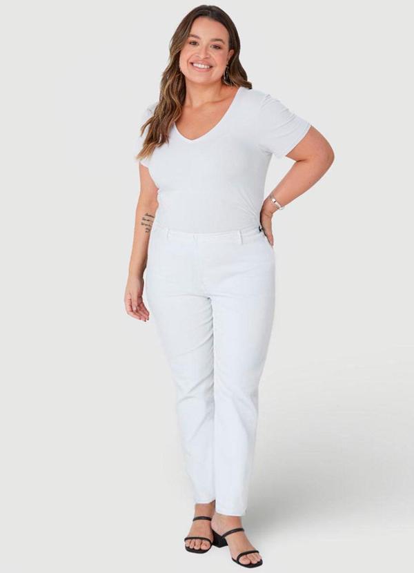 Malwee - Calça Branca Skinny em Sarja Flex Plus 6