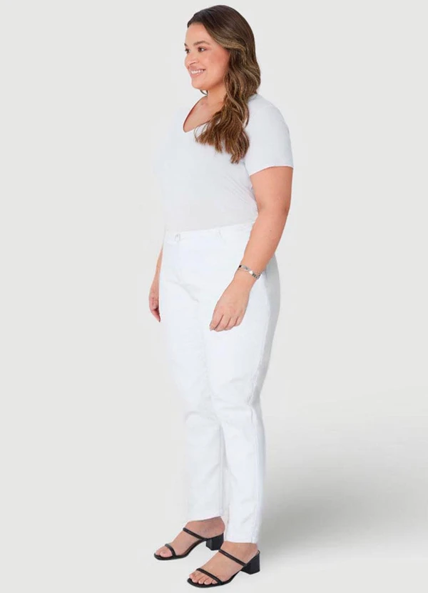 Malwee - Calça Branca Skinny em Sarja Flex Plus 4