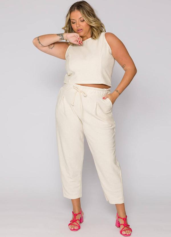 Cess - Calça Clochard Plus Size  Off White 2
