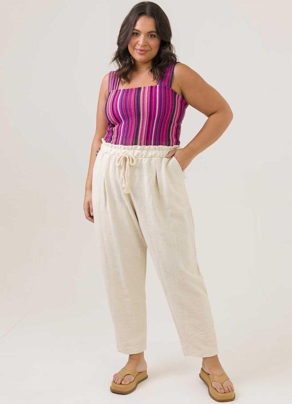Cess - Calça Clochard Plus Size  Off White 3