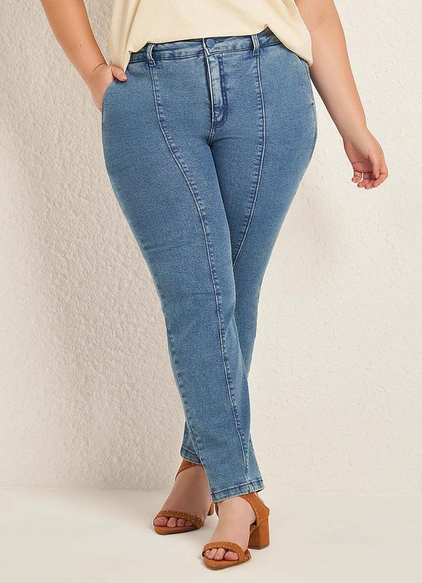 Lisamour - Calça Jeans Skinny com Amarração Azul