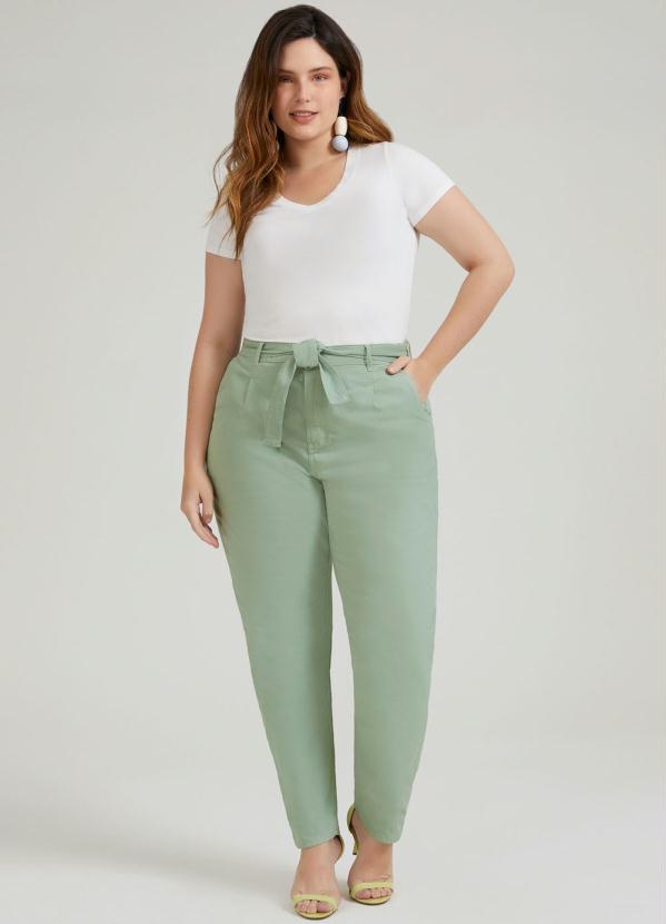 Lunender Mais Mulher - Calça Sarja com Elastano Verde 3