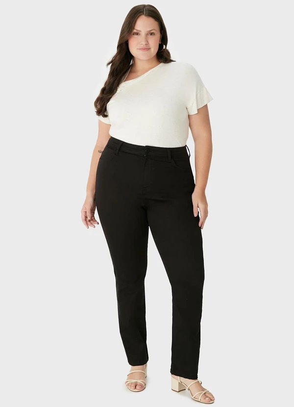 Malwee - Calça Skinny em Sarja PlusPreto 6