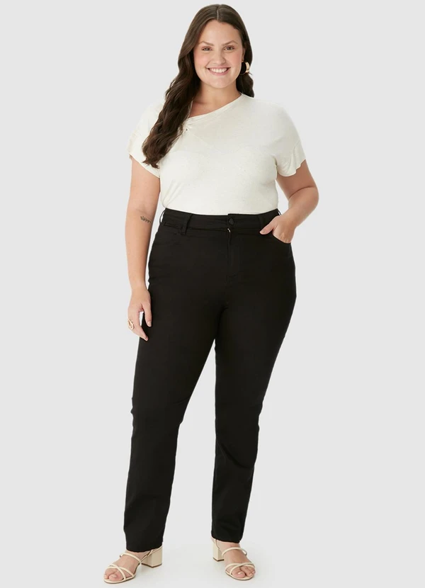 Malwee - Calça Skinny em Sarja PlusPreto 7
