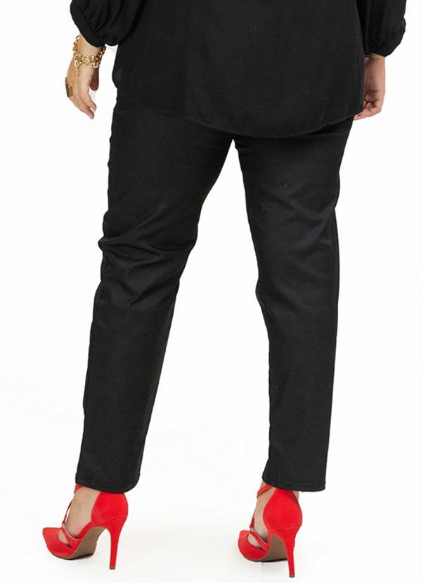 Secret Glam - Calca Skinny Glow Sarja Resinada Elast Preto 2