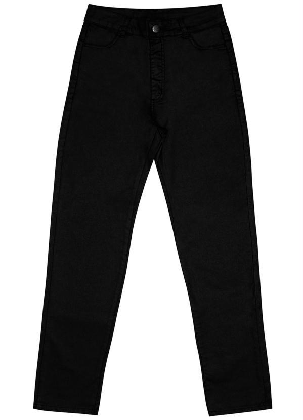 Secret Glam - Calca Skinny Glow Sarja Resinada Elast Preto 4