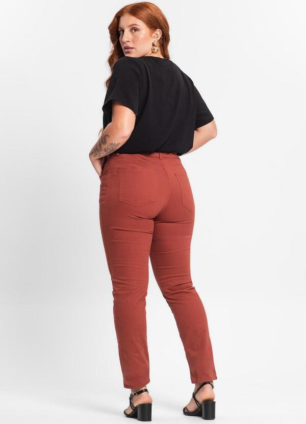 Secret Glam - Calca Skinny Sarja com Elastano Marrom 2