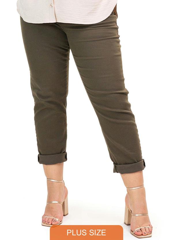 Secret Glam - Calca Skinny Sarja com Elástico Verde