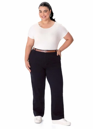 Malwee - Calça Alfaiataria Sarja Plus Preto - MALWEE