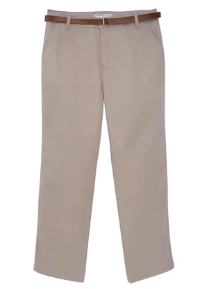 Malwee - Calça Alfaiataria Sarja Plus Taupe - MALWEE