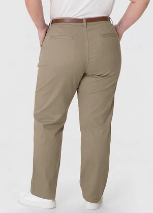 Malwee - Calça Alfaiataria Sarja Plus Taupe - MALWEE