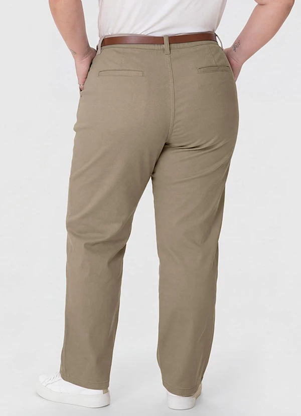 CALCA ALFAIATARIA SARJA PLUS TAUPE - MALWEE