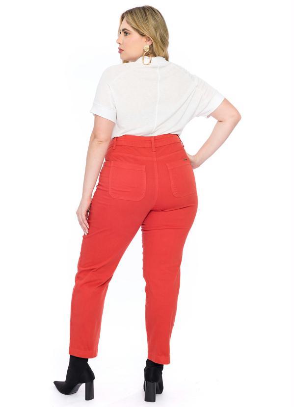 Lisamour - Calça em Sarja Bolsos Frontais Terracota 4