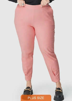 Malwee - Calça Feminina em Moletom Plus Rosa - MALWEE