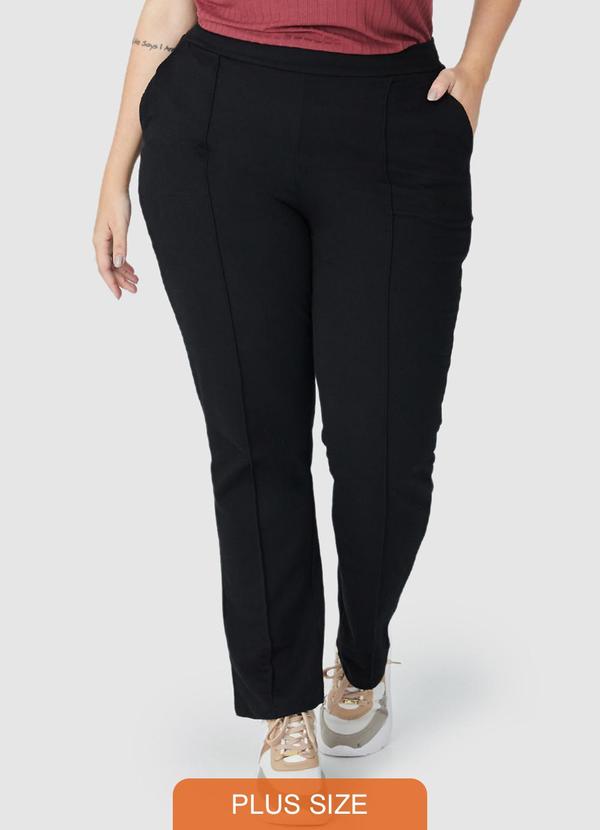 Malwee - Calça Feminina Jogger em Moletom Plus Preto