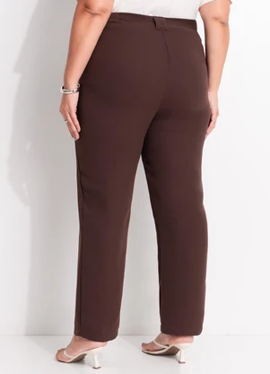 Marguerite - Calça Marrom em Crepe Plano - MARGUERITE