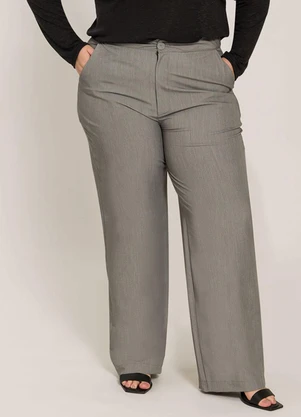 Lisamour - Calça Pantalona Alfaiatada Cinza - LISAMOUR