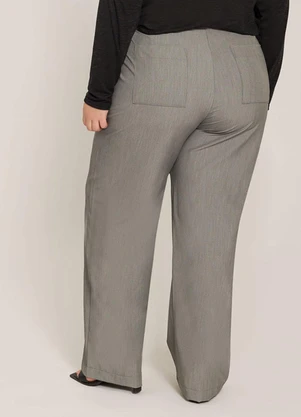 Lisamour - Calça Pantalona Alfaiatada Cinza - LISAMOUR