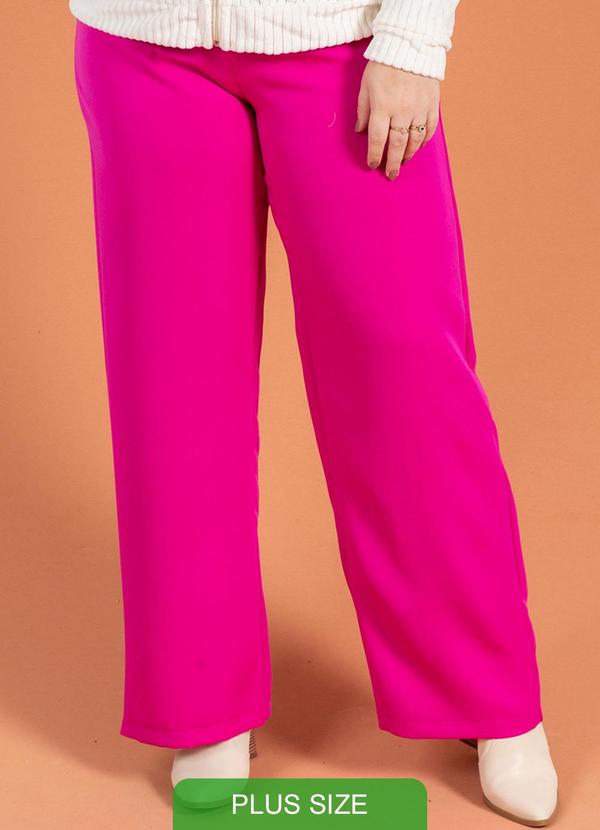 Cativa Plus Size - Calça Plus Size em Alfaiataria Rosa